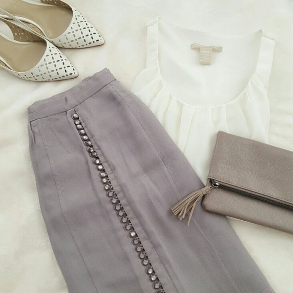 Odille Lavender Silk Skirt